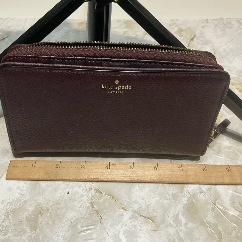 Kate Spade Cherrywood Pebbled Leather Long Continental Wallet